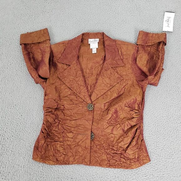 VINTAGE Joseph Ribkoff Jacket Womens 10 Orange Solid Casual Dress Suit‎ Coat New - Picture 5 of 11